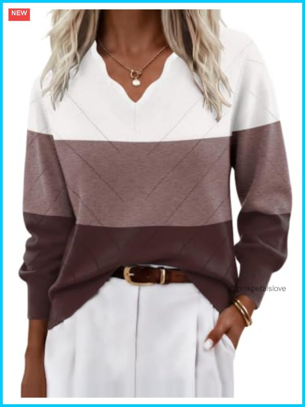Women's V Neck Sweater Lightweight Knit Long Sleeve Pullover